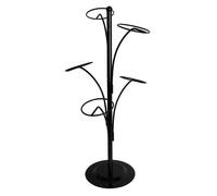 LLHCF Metal Hat Display Stand Baseball Rack Hat Storage Display Holder with 5 Round Standing Hooks Space Saving Hat Storage Display Holder