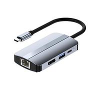 LLHCF Multi-Ports Type C HUB Splitter 6 In 1 USB3.0 5Gbps LAN Rj45 Docking Station PD Fast Charging Dock