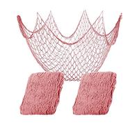 LLHCF Natural Fishing Net Decor 39.4x78.7inch Beach Theme Decor For Party Home Bedroom Wall Hanging Fish Net Decorations Cotton Netting