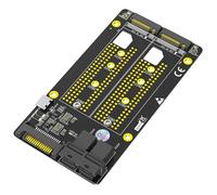 LLHCF NVME HDDs Adapter Two NVME M Key To Two SFF-8643 Risers Board With SATAs Type C Power Supply 2230 2242 2260 80