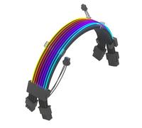LLHCF PC Case Extension Cable ARGB Double 8Pin + PCI-E GPU Color Line Transfer Adapter 5V 3Pin Sync