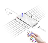 LLHCF PC Fan Controller Double 10 Port 12V 4Pin/ARGB 5V 3Pin Connection Adapter With Power Supply Port