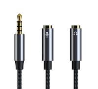 LLHCF Plugs & Play 3.5mm Sound & Mic Splitter Cable Earphone Adapter For Clear Voice Chatting & Immersive Gaming Gold Plates Connection