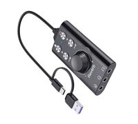 LLHCF Portable USB 7.1 External Sound Card High Fidelities Voice Changer For Live Broadcasts Conference Calls Live Streaming Sound Device