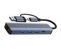 LLHCF RJ45 100mbps/1000mbps Ethernet Adapter With Type C USB3.0 USB2.0 Docking Station USB Expander For Internet Connection