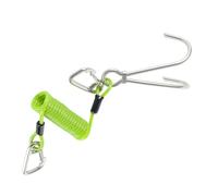 LLHCF Secure Diving Reef Hook Double Head Dive Hook Quick Releases Spring Rope Stainless Steel for Scubas Water Sports Spring Loaded Rope