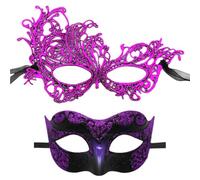 LLHCF Set Of 2 Elegant Party Accessory Luxurious His And Hers Half Face For Costume And Themed Event Masquerades