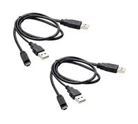 LLHCF Simultaneous Data Y Splitter USB A Male2.0 To 5Pin Cable For Digital Storage 0.5m / 19.69in Long USB Splitter Y Cable For External Hard Drive Power Supply
