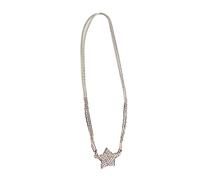 LLHCF Sparkling Necklace With Zirconia Star And Heart Charm Dainty Tiny Chain Choker Beauty Clavicle Chain Jewelry