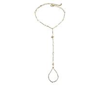LLHCF Stylish Star Shaped Finger For Women Portable Chain Hand Jewelry With Crystals Accent Versatile Styling Finger Chain For Women