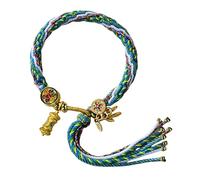 LLHCF Traditional Tibetan Styles Handwoven with Green Tara and Wealth God Designs for Everyday Casual Daily Wear Luck Charm