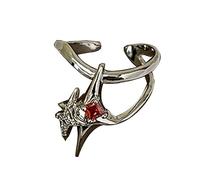 LLHCF Two Hands Than Star Rings Punk Gothic Hip Hop Bands Jewelry Charm Gift Statement Promise Anniversary Rings For Women Men Hand Heart For Women Men