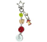 LLHCF Unique Button Phone Accessory Trend Phone Charm For Women Girls Beaded Keychain Bag Purse Backpack Wallet Decorations Craftsmanship
