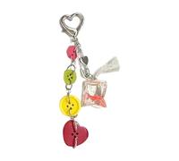 LLHCF Unique Button Phone Accessory Trend Phone Charm For Women Girls Beaded Keychain Bag Purse Backpack Wallet Decorations Craftsmanship