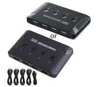 LLHCF USB 2.0 Selector 4 Computers Sharing 4 USB Devices Switcher KVM Adapter Hub For PC Printer Scanner Keyboard
