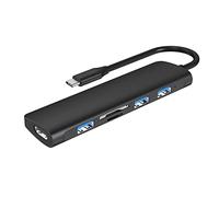 LLHCF USB C Hub 6 In 1 Aluminum Type C Dock Station To USB3.0/2.0 TF Card Reader Splitter Hub For PC Laptops Computer