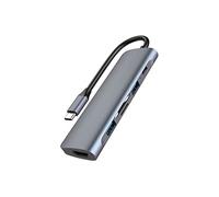 LLHCF USB C Hub 6 In 1 Aluminum Type C Dock Station To USB3.0 TF Card Reader PD 87W Splitter Hub For PC Laptops Computer