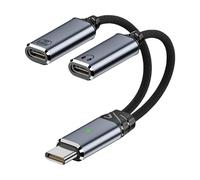 LLHCF USB C Splitter Wire 1 To 2 Headphone Charging Adapter Cable Cord 2 In 1 Designing PD100W Fast Charging 480Mbps Data Type C Converter Wire