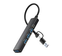 LLHCF USB C+USB 5 Port Adapter For 5 In 1 USB C/USB Dongle 3xUSB2.0+1xUSB3.0+1xType C Adapter For Laptops Keyboards