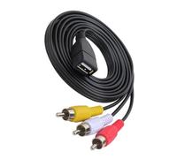 LLHCF USB Female Plug To 3RCA Male Adapter Sound Converters Video Cable USB To 3RCA Cable For HDTV Wire Cord Digital Sound Video For Gaming Consoles