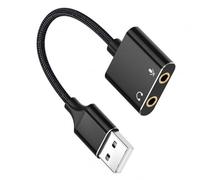 LLHCF USB To 3.5mm Adapter With Decorder Chip For Improved Sound And Microphone Claritys For PC/Laptop Computer