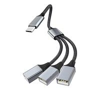LLHCF USB/Type C Male To 3 USB Female Splitter Hub Power Cord Extension Adapter Cable