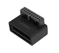 LLHCF USB3.0 19/20Pin Steering Joint Socket Desktop Computer Motherboard Vertical Pin Holder 90 Degree Elbow Plug Port