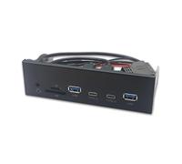 LLHCF USB3.2 Gen1 5.25Inch Front Panel With Double USB3.0 Type C Port And Memory Card Reader Earphone Adapter