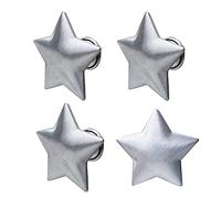 LLHDKF 4 Pack Silver Star Shape Single Hole Drawer Knob Door Handle of Metal Cabinet Handles Closet Knobs Drawer Pulls for Kitchen Furniture Cabinet Wardrobe Cupboard Drawer