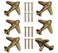 LLHDKF 6 Pack Airplanes Knobs Door Handle Cabinet Pull Dresser Single Hole Plane Shape Knobs Handles Drawer Pulls for Furniture (Bronze)