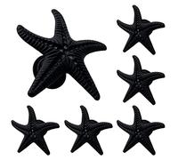 LLHDKF 6 Pack Starfish Shape Knobs Drawer Pulls Ocean Style Dresser Knobs Cabinet Knobs for Kitchen Cabinet Cupboard Home Décor (Black)