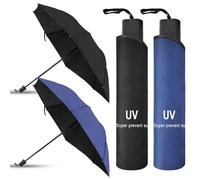 LLHQAMT Folding Umbrella, Foldable Umbrella Small, Small Collapsible Umbrella, Black and navy colour match, Exquisite Appearance, Easy To Carry, Suitable For Sunny Days And Rainy Days (2-PACK)