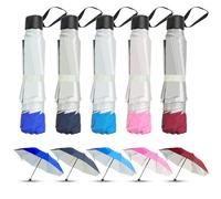 LLHQAMT Folding Umbrella, Foldable Umbrella Small, Small Collapsible Umbrella, Rose And Navy Colour Match, Exquisite Appearance, Easy To Carry, Suitable For Sunny Days And Rainy Days (2-PACK)