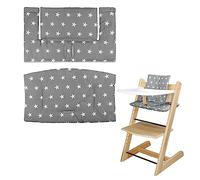 LLHQAMT for Stokke High Chair Cushion, Soft and Comfortable for Tripp Trapp High Chair Cushion, for Tripp Trapp Cushion Set Makes It Safer and More Comfortable for Baby to Sit On (Grey Star Pattern)