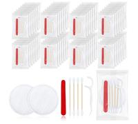 LLHQAMT Hotel Vanity Set, Hotel Supplies Toiletries Individually Packaged, Hotel Vanity Kit With Cotton Pads, Cotton Swabs, Dental Floss And Nail File (100-pack)