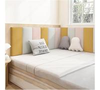 LLHTTDMBDFC Anti-Collision Wall Padding, Padded Wall Panels, 3D Anti-Collision Upholstered Wall Panel, Self Adhesive Sponge Wall Sticker For Home Bedroom(Light red+white+yellow,120x50cm)