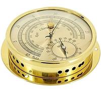 LLHTTDMBDFC Barometer, Traditional Barometer, 15cm Aneroid Barometer, 3 In 1 Temperature Humidity And Air Pressure, For Hotels, Warehouses, Offices(Gold)