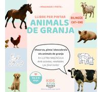 Llibre per pintar Animals de granja (2-6 anys) - amb imatges realistes + lletra de pal + activitats: Inspirat en pedagogies actives com Montessori, ... motricitat i atenció. (Imaginari i Pinta)