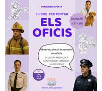 Llibre per pintar els oficis (2-6 anys) - bilingüe CAT-ENG - amb imatges realistes + lletra de pal + activitats: Inspirat en pedagogies actives com ... motricitat i atenció. (Imaginari i Pinta)