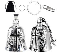 llikknve 2 Pcs Guardian Bell for Motorbikes, Motorcycle Bell Guardian Angel with Key Chain Rings and Organizer Bag, Motorcycle Accessories Gifts for Man Husband