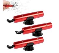 llikknve 3 PCS Car Window Breaker,Emergency Car Escape Tool,Multi-Functional 2 in 1 Quick Window Breaker with Seat Belt Cutter,Red