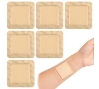 llikknve 6 Pcs Silicone Foam Dressing | Wound Dressings Adhesive for Sensitive Skin,Highly Absorbent & Breathable,Suitable for Most Wounds（10 X 10 cm ）