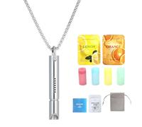 llikknve 7PCS Breathing Necklace Set With Adjustable Resistance, Anxiety Relief, With 4 Resistance Filters, Orange Lemon Flavour Core