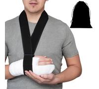 llikknve Arm Sling for Shoulder Injury and Storage Bag, Adjustable Sling for Arm Support for Men Women, Broken Wrist (Black, One Size)