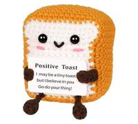 llikknve Emotional Support Gift, Handmade Emotional Support Crochet Toast with Pun Card, Plush Bread Birthday Gifts for Funny Promotion, Career Change