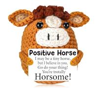 llikknve Positive Crochet Animals with Positive Card, Emotional Support, Positive Crochet for Birthday Gifts, Friends Party Decoration