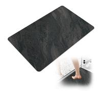 llikknve Stone Drying Mat Bathroom, 40x60cm Diatomite Stone Bath Mat Quick Dry, Marble Pattern Non-Slip for Bathroom Kitchen Living Room (Black)