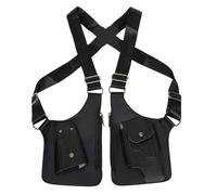 llikknve Underarm Shoulder Bag for Men, Adjustable Pu Leather Sentinel Shoulder Bag with Multiple Pockets for Camping Hiking (Black)