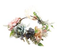 LLinfflr Bridal Flower Crown Flower Garland Headband Hair Wreath Floral Headpiece Halo Boho with Ribbon Party Prom Wedding Photos