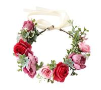 LLinfflr Fairy Floral Crown Flower Headband Woodland Elf Headpiece Forest Elven Circlet for Women Girls Bridal Wedding Prom Halloween Renaissance Cosplay Photo Props